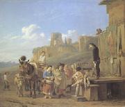 Karel Dujardin A Party of Charlatans in an Italian Landscape (mk05) USA oil painting artist